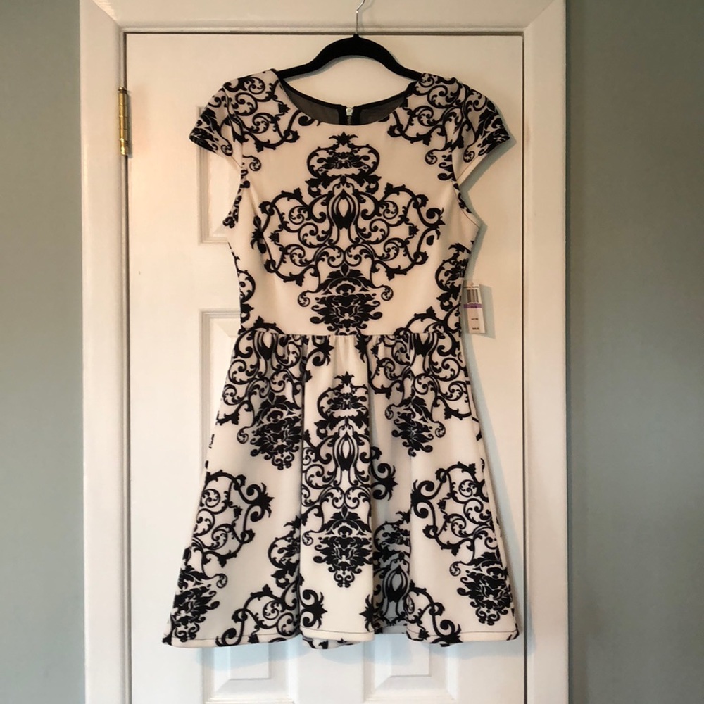 Black and white dress.